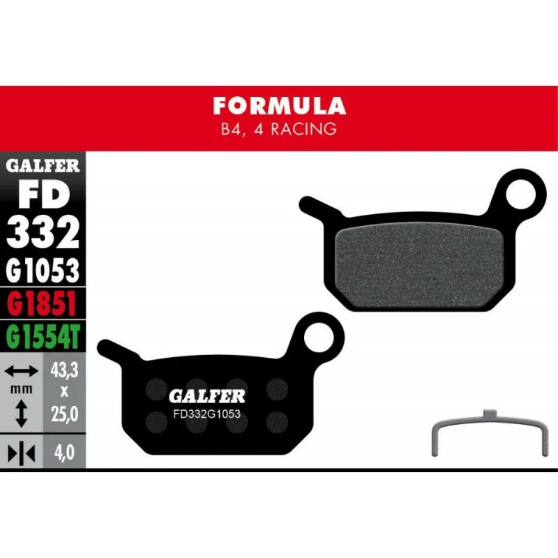 PLAQ DE FREIN FORMULA B4 4 RACING NOIR STANDARD 3 PLAQ DE FREIN FORMULA B4 4 RACING NOIR STANDARD